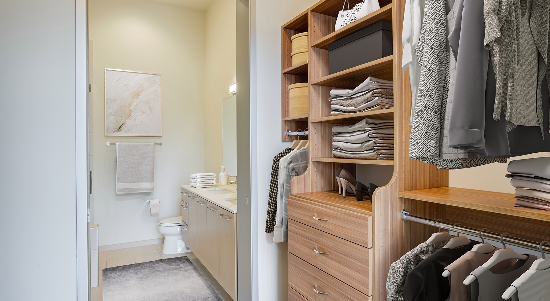 Spacious walk-in closet
