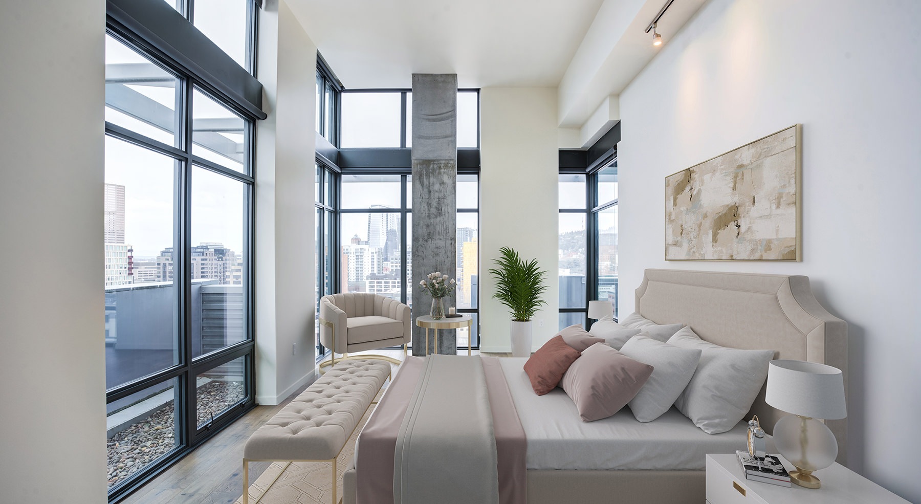 Large well lit bedroom