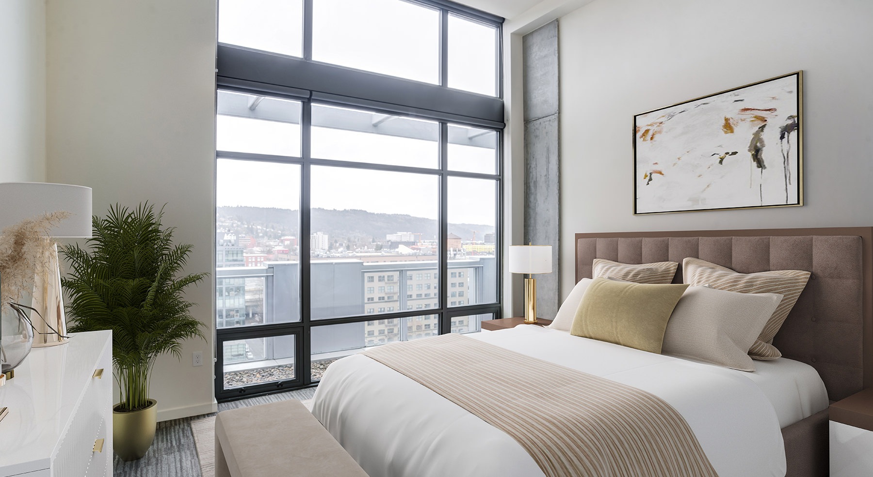 Large well lit bedroom