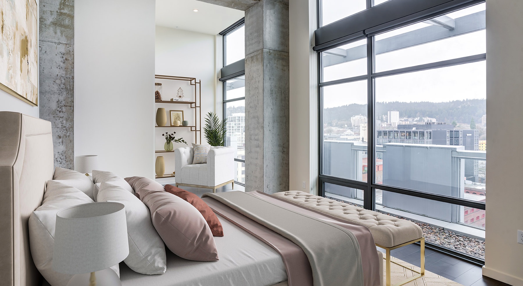 Large well lit bedroom