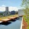 Large rooftop wading pool with a view of the city 